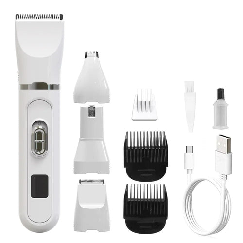 Dog Clippers Low Noise Paw Trimmer Rechargeable Pet Cat Grooming Kit - Yahko Merchandise