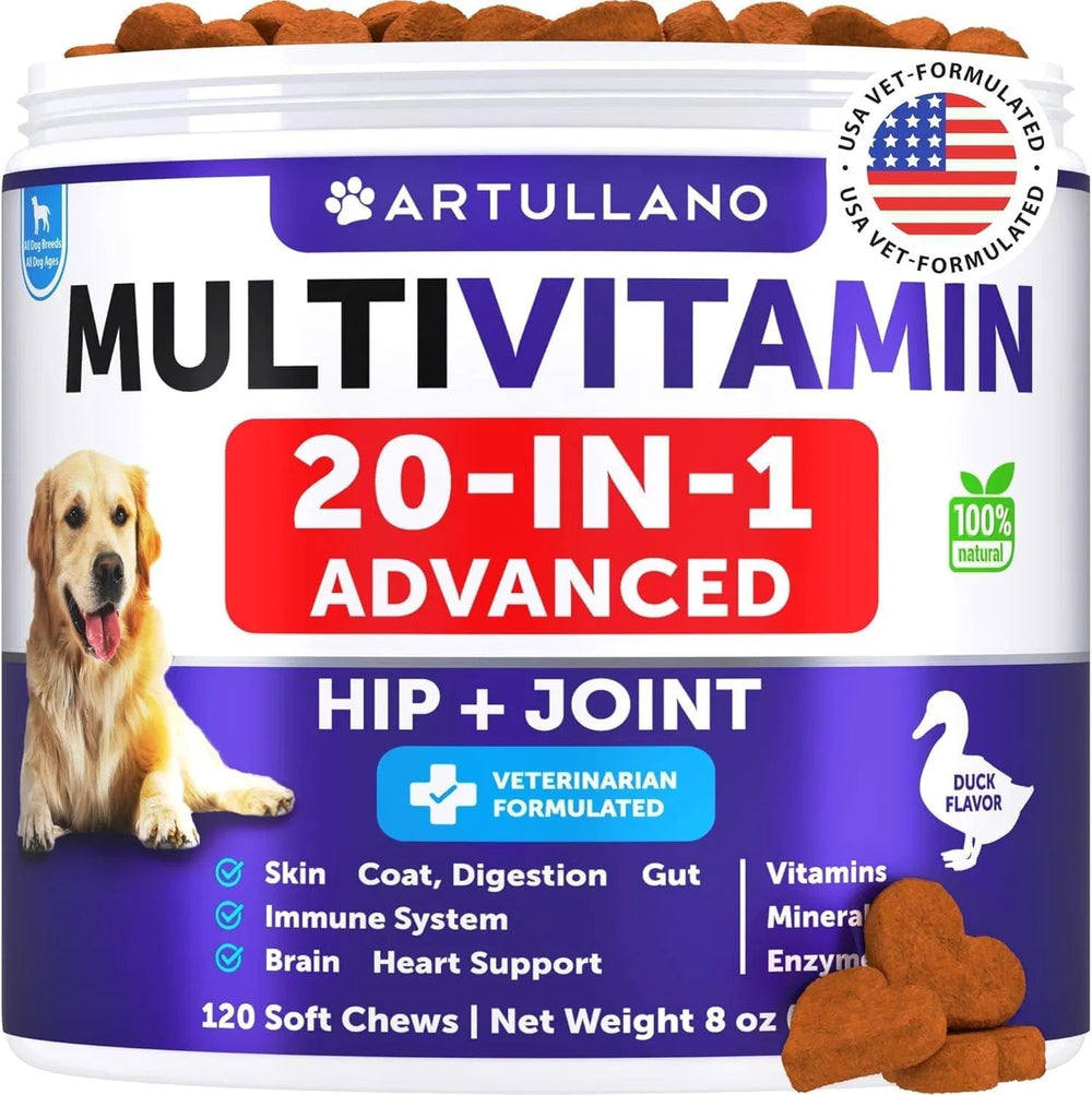 Dog Multivitamin Chewable With Glucosamine 20 In 1 Dog Vitamins And Supplements Senior & Puppy Multivitamin For Dogs Pet Joint Support Health Immunity Mobility Gut Skin 120 Chews - Yahko Merchandise