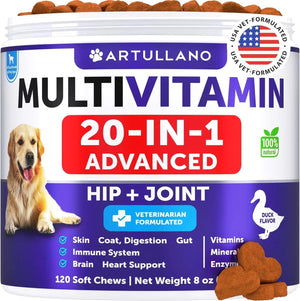 Dog Multivitamin Chewable With Glucosamine 20 In 1 Dog Vitamins And Supplements Senior & Puppy Multivitamin For Dogs Pet Joint Support Health Immunity Mobility Gut Skin 120 Chews - Yahko Merchandise