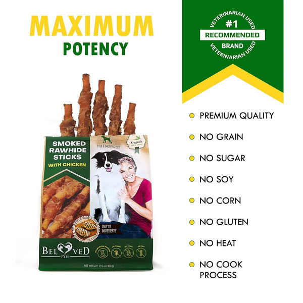 Dog Smoked Rawhide Sticks Wrapped Chicken Pet Natural Chew Treats Grain Free Organic Meat Healthy Human Grade Dried Snacks In Bulk - Yahko Merchandise
