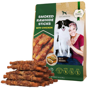 Dog Smoked Rawhide Sticks Wrapped Chicken Pet Natural Chew Treats Grain Free Organic Meat Healthy Human Grade Dried Snacks In Bulk - Yahko Merchandise