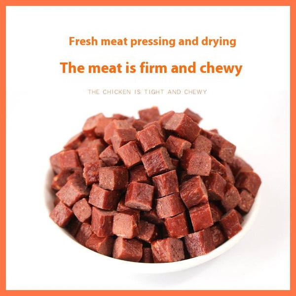 Dog Snacks Dried Beef Cubes Wholesale Pet Snacks Chicken Grain Dog Training Reward Teddy Meat Cube Manufacturer - Yahko Merchandise