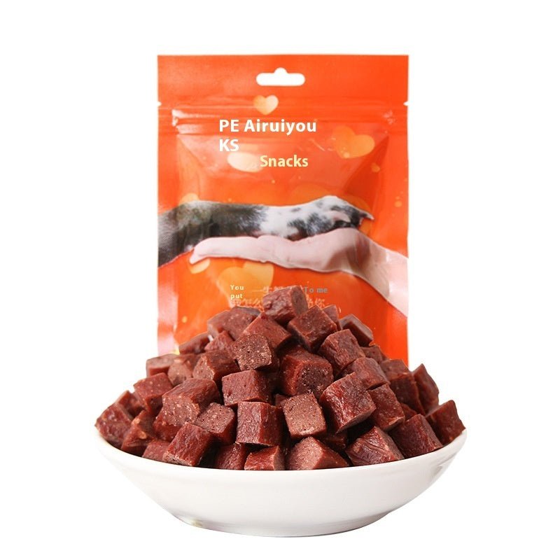 Dog Snacks Dried Beef Cubes Wholesale Pet Snacks Chicken Grain Dog Training Reward Teddy Meat Cube Manufacturer - Yahko Merchandise