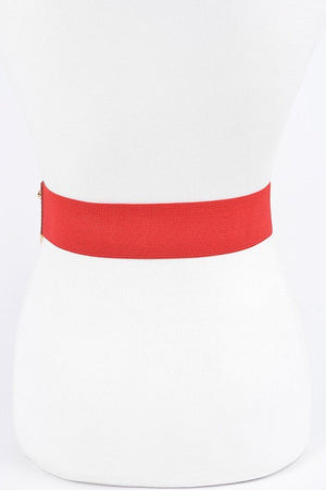 Double Buckle Metallic Stretch Belt - Yahko Merchandise