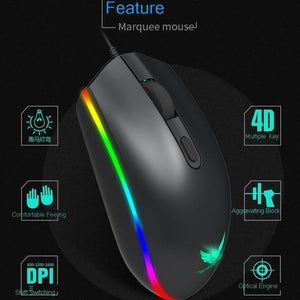 Dragon LED Backlight Gaming USB Wired Keyboard Mouse Set - Yahko Merchandise