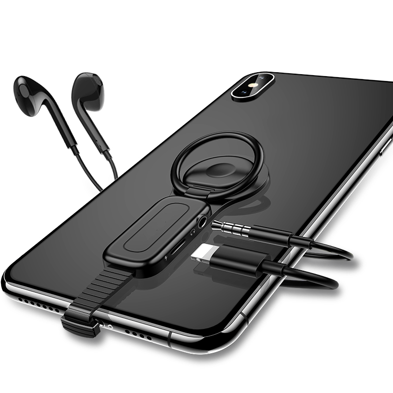 Dual Port Phone Ring Holder Adapter for Lightning Jack Adapter - Yahko Merchandise