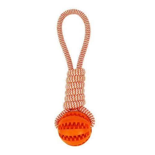Durable Rubber Ball Chew Toy with Cotton Rope - Yahko Merchandise