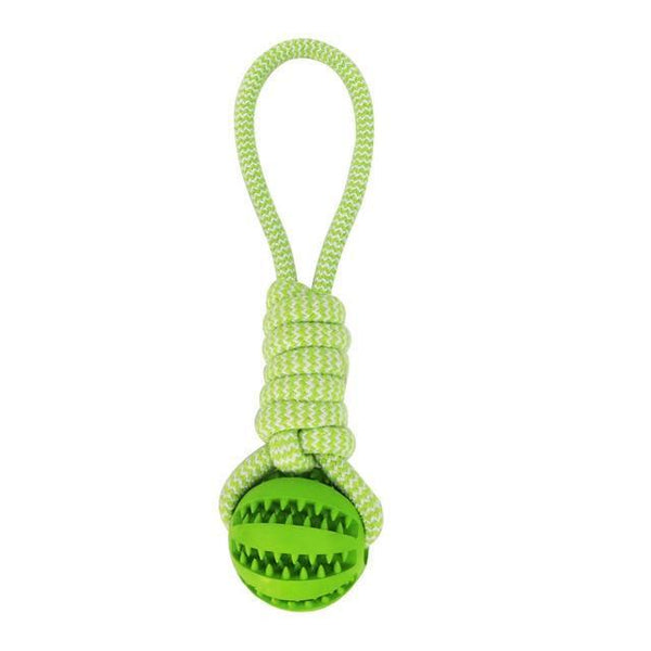 Durable Rubber Ball Chew Toy with Cotton Rope - Yahko Merchandise