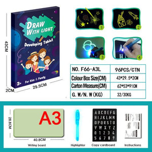 Educational Toy Drawing Pad 3D Magic 8 Light Effects Puzzle Board - Yahko Merchandise
