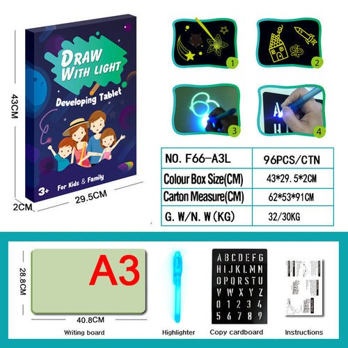 Educational Toy Drawing Pad 3D Magic 8 Light Effects Puzzle Board - Yahko Merchandise