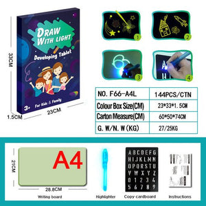 Educational Toy Drawing Pad 3D Magic 8 Light Effects Puzzle Board - Yahko Merchandise