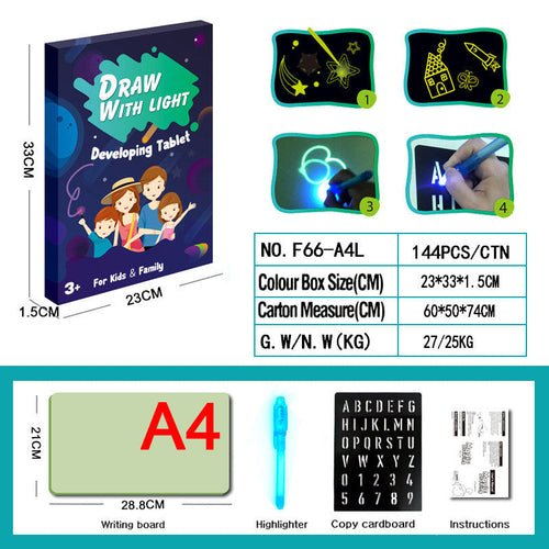 Educational Toy Drawing Pad 3D Magic 8 Light Effects Puzzle Board - Yahko Merchandise