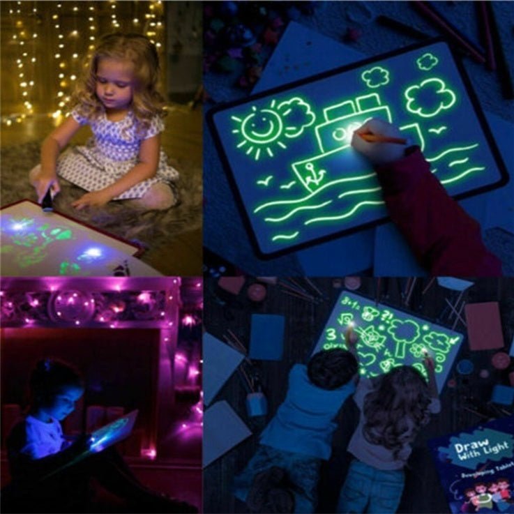 Educational Toy Drawing Pad 3D Magic 8 Light Effects Puzzle Board - Yahko Merchandise