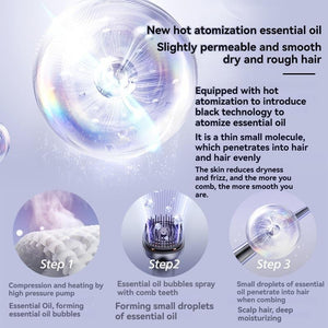 Electric Massage Brush - 1 Pc, 3 X 1.2ml Hair Oil Bottles, Multi - function Scalp Massage Comb, Can Hold Hair Oils - Yahko Merchandise