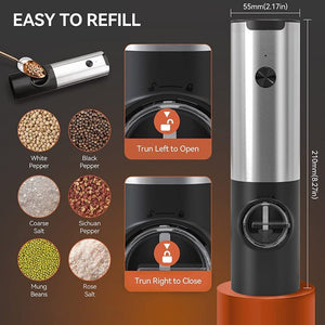 Electric Salt Grinder 2 Bottles Set - Yahko Merchandise