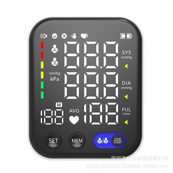 Electronic Blood Pressure Monitor Ultra Clear Large Screen Pulse Sphygmomanometer For Real - time Measurement Of Blood Pressure - Yahko Merchandise