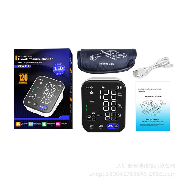 Electronic Blood Pressure Monitor Ultra Clear Large Screen Pulse Sphygmomanometer For Real - time Measurement Of Blood Pressure - Yahko Merchandise