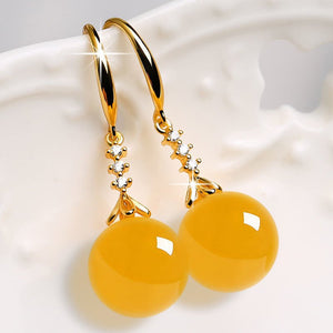 Elegant Silvering Earrings Female Chalcedony Green Agate - Yahko Merchandise