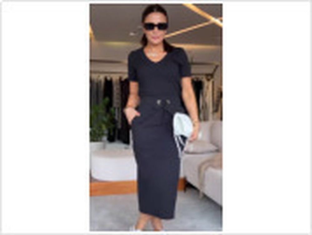 Elegant Slim - Fit High - Grade Women'S Black Fashion Dress - Yahko Merchandise