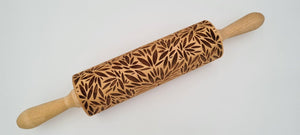 Engraved Rolling Pin Natural Wood Folk Kitchen Pins Handmade - Hiro - Yahko Merchandise