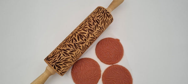 Engraved Rolling Pin Natural Wood Folk Kitchen Pins Handmade - Hiro - Yahko Merchandise