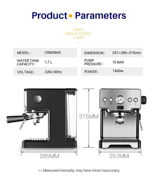 Espresso Coffee Maker Stainless Steel Italian Coffee Machine - Yahko Merchandise