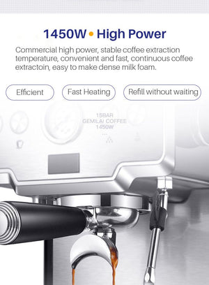 Espresso Coffee Maker Stainless Steel Italian Coffee Machine - Yahko Merchandise