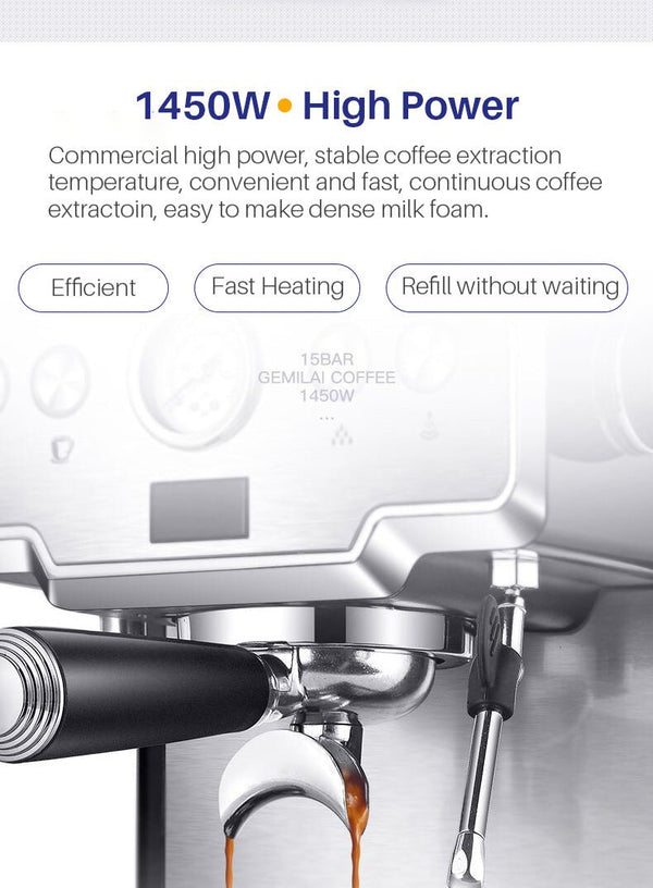 Espresso Coffee Maker Stainless Steel Italian Coffee Machine - Yahko Merchandise