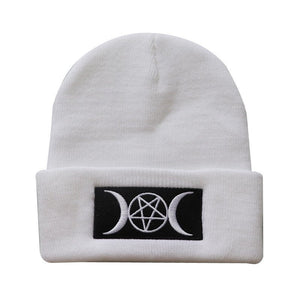 European and American Star Trend GOTH Beanie Embroidery Knitted Hat - Yahko Merchandise