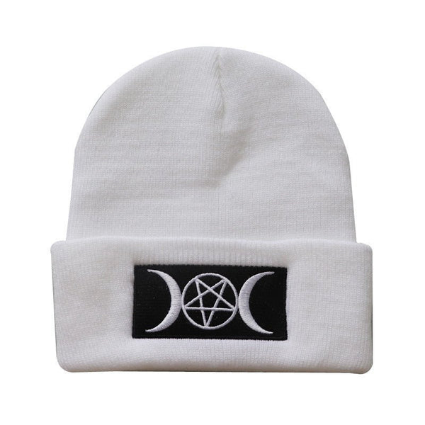 European and American Star Trend GOTH Beanie Embroidery Knitted Hat - Yahko Merchandise
