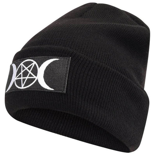 European and American Star Trend GOTH Beanie Embroidery Knitted Hat - Yahko Merchandise
