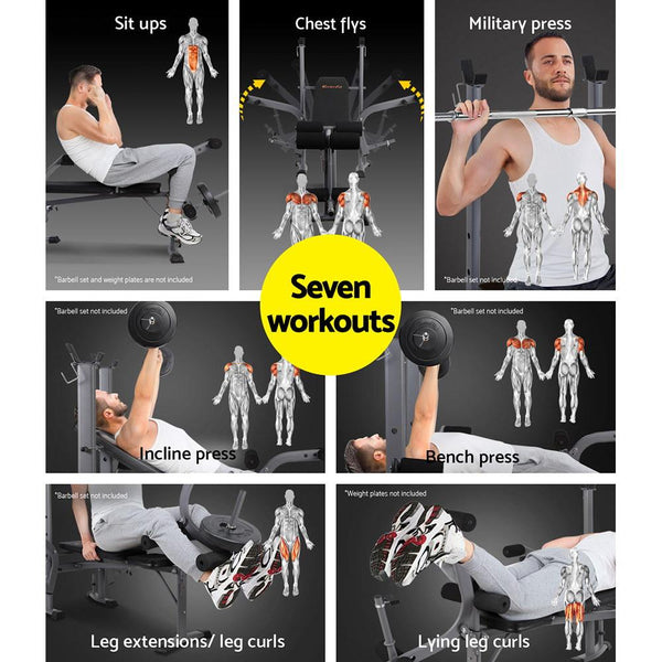 Everfit Weight Bench 8 in 1 Bench Press Adjustable Home Gym Station - Yahko Merchandise