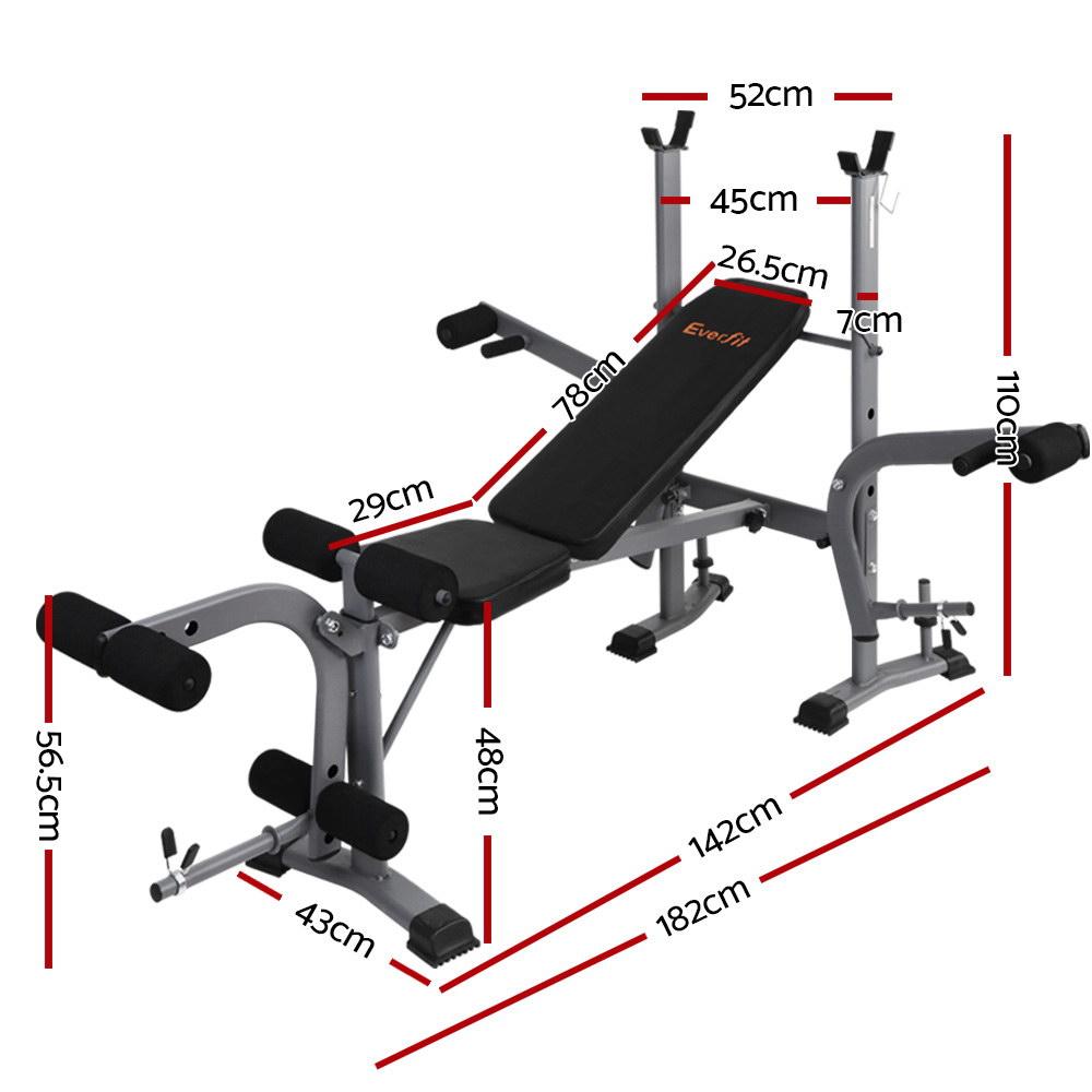 Everfit Weight Bench 8 in 1 Bench Press Adjustable Home Gym Station - Yahko Merchandise