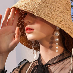 Exaggerated Big Earrings, Pearl Flowers, Ladies Temperament Earrings - Yahko Merchandise