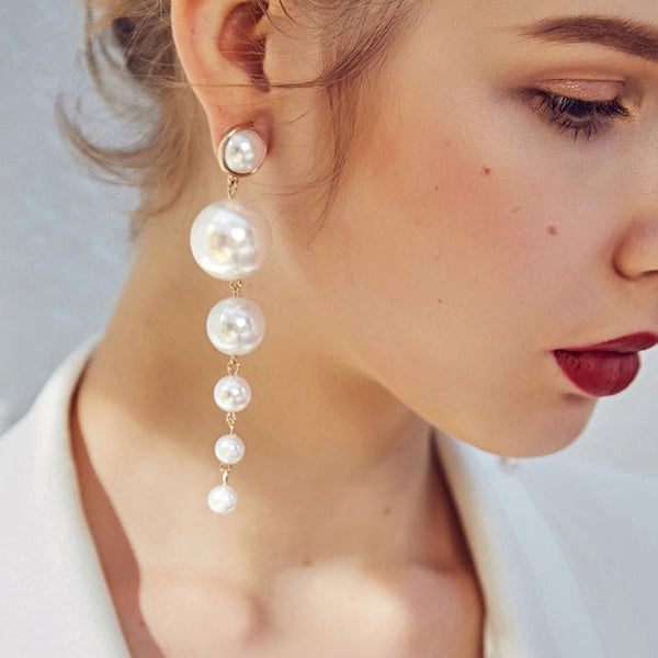 Exaggerated Big Earrings, Pearl Flowers, Ladies Temperament Earrings - Yahko Merchandise