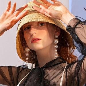 Exaggerated Big Earrings, Pearl Flowers, Ladies Temperament Earrings - Yahko Merchandise