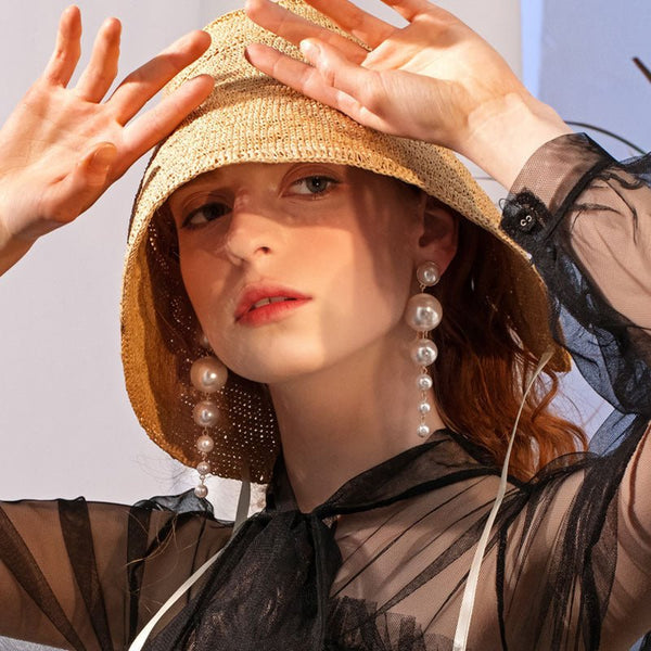 Exaggerated Big Earrings, Pearl Flowers, Ladies Temperament Earrings - Yahko Merchandise
