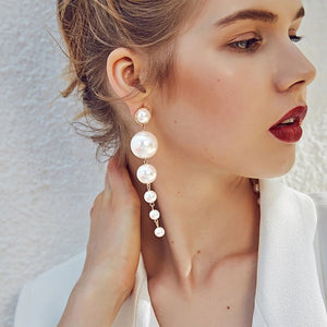 Exaggerated Big Earrings, Pearl Flowers, Ladies Temperament Earrings - Yahko Merchandise