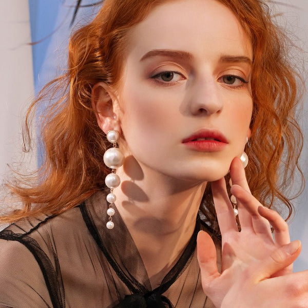 Exaggerated Big Earrings, Pearl Flowers, Ladies Temperament Earrings - Yahko Merchandise