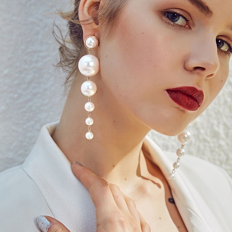 Exaggerated Big Earrings, Pearl Flowers, Ladies Temperament Earrings - Yahko Merchandise