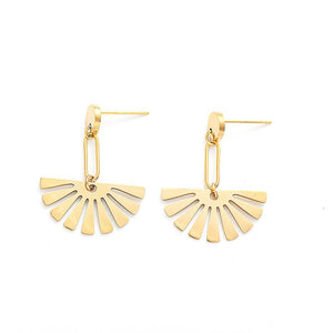 Fan - shaped Female Earrings Popular In Europe And America, Exquisite Earrings Trend - Yahko Merchandise
