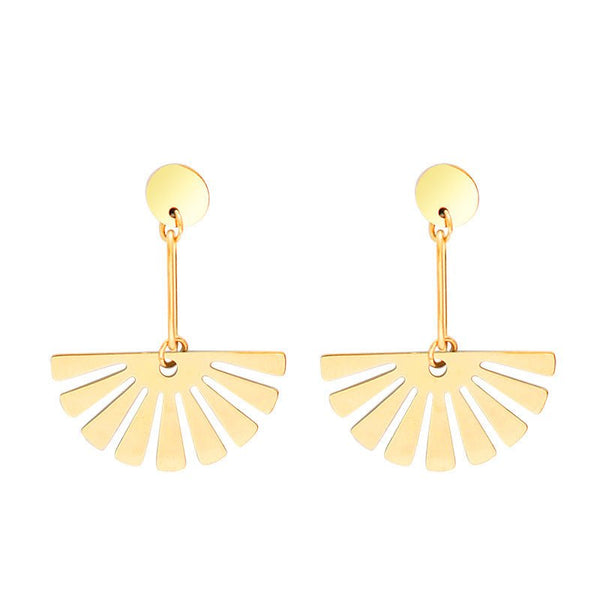 Fan - shaped Female Earrings Popular In Europe And America, Exquisite Earrings Trend - Yahko Merchandise