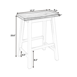 Farmhouse Rustic 2 - piece Counter Height Wood Kitchen Dining Stools for - Yahko Merchandise