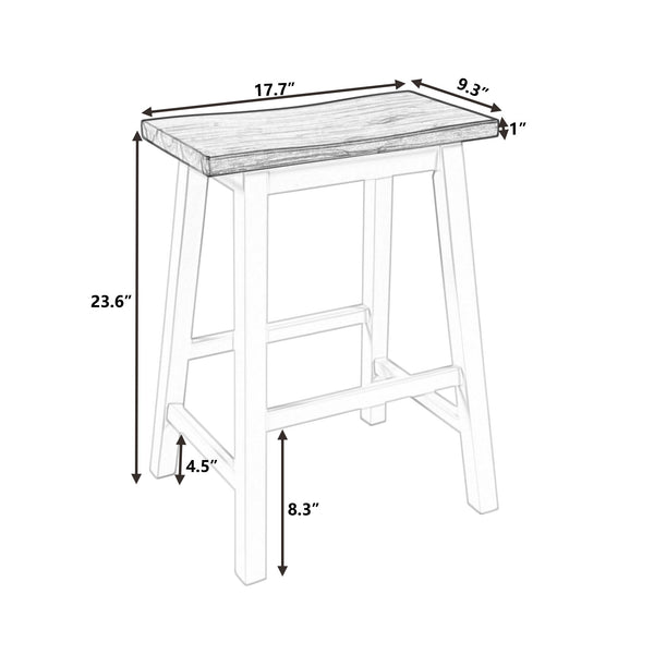 Farmhouse Rustic 2 - piece Counter Height Wood Kitchen Dining Stools for - Yahko Merchandise