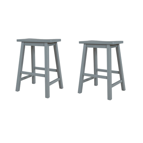 Farmhouse Rustic 2 - piece Counter Height Wood Kitchen Dining Stools for - Yahko Merchandise