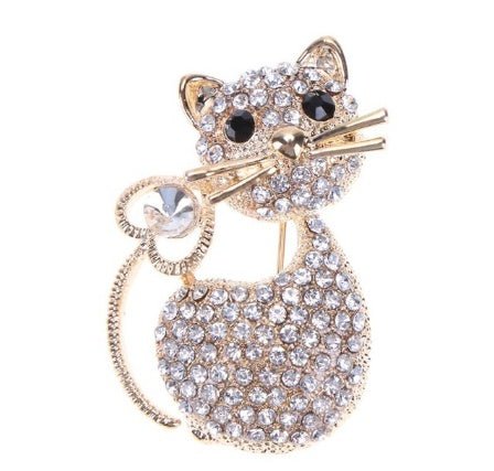 Fashion brooches Women Girl pins Crystal Broches Cat Brooch Pin Jewelry Christmas Gift broche - Yahko Merchandise