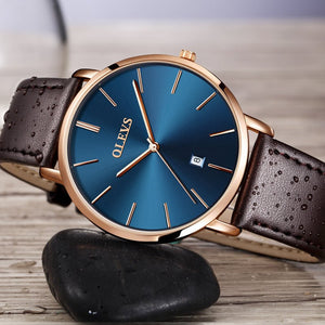 Fashion Casual Watch Men Luxury Brand Mens Watches Leather Sport Waterproof Auto Date Quartz Wristwatch - Yahko Merchandise