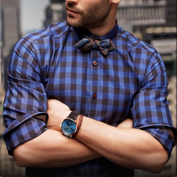 Fashion Casual Watch Men Luxury Brand Mens Watches Leather Sport Waterproof Auto Date Quartz Wristwatch - Yahko Merchandise