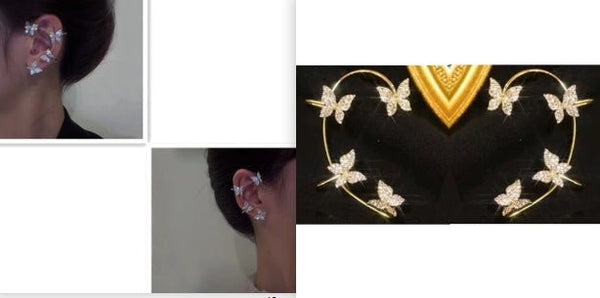 Fashion Earring Butterfly Ear Clip And Ear Hook Jewelry - Yahko Merchandise
