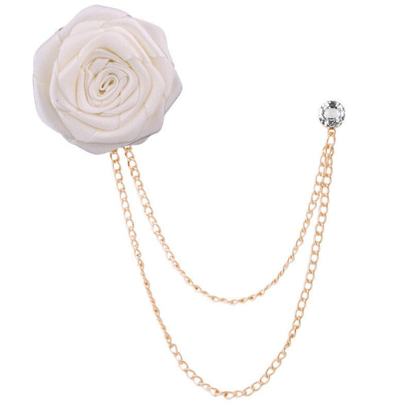 Fashion Handmade Rose Brooch Tassel Men Suit - Yahko Merchandise